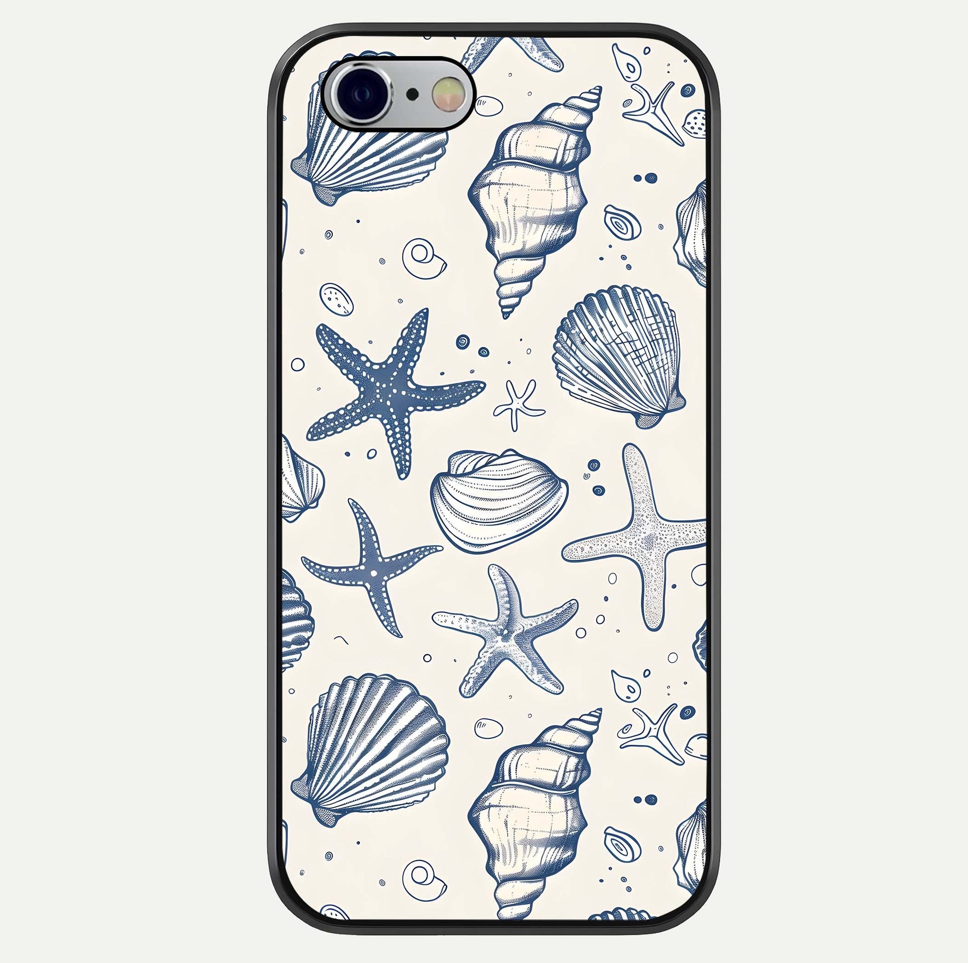 Blue Ocean Outline Glass Case For iPhone 16 Pro by Custom World