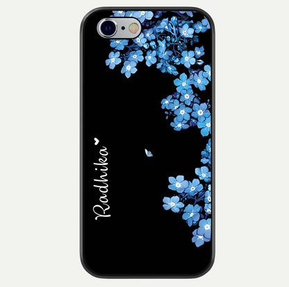 Blue Petal Dream Custom Name Glass Case For iPhone 16 Pro by Custom World