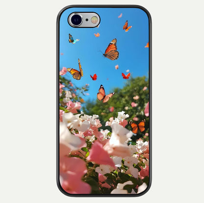 Butterflies In Bloom Sky Glass Case For iPhone 16 Pro by Custom World