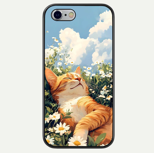 Cat & Flowers View Glass Case For iPhone 16 Pro by Custom World