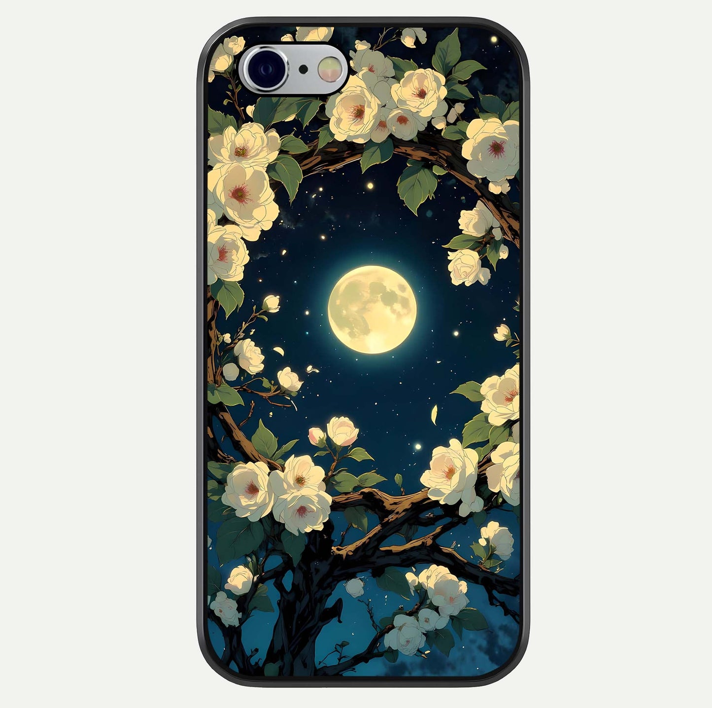 Celestial Moon & Flower Glass Case For iPhone 16 Pro by Custom World