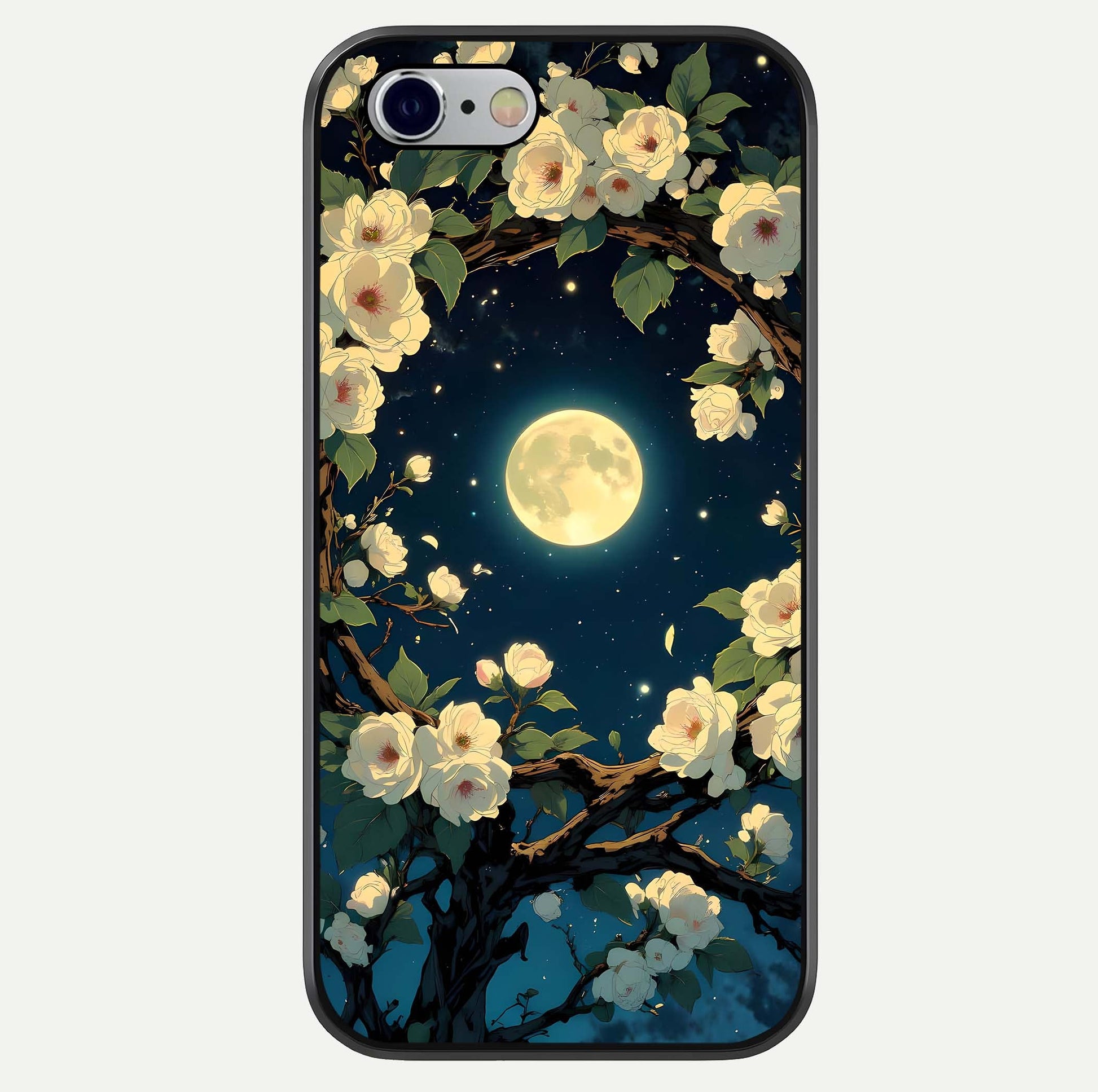 Celestial Moon & Flower Glass Case For iPhone 16 Pro by Custom World