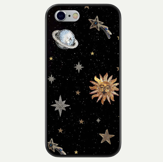 Celestial Moon With Stars Glass Case For iPhone 16 Pro by Custom World