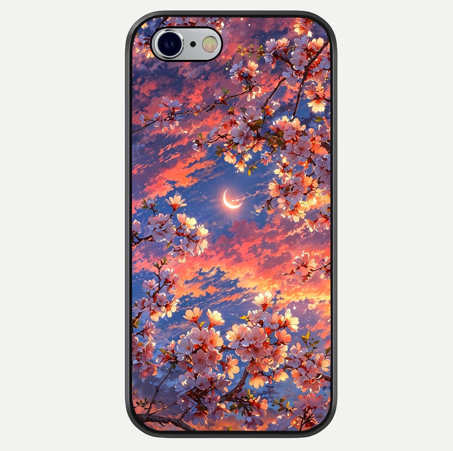 Celestial Sakura Sunset Glass Case For iPhone 16 Pro by Custom World