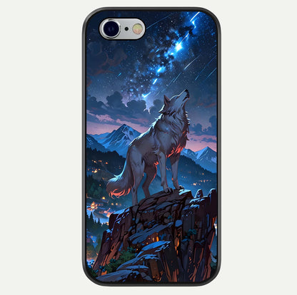 Celestial Wolf Howl Glass Case For iPhone 16 Pro by Custom World