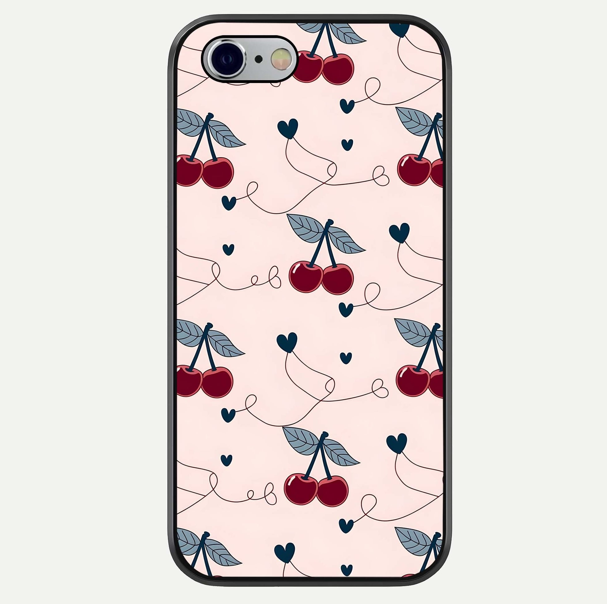 Cherry Heart Line Glass Case For iPhone 16 Pro by Custom World