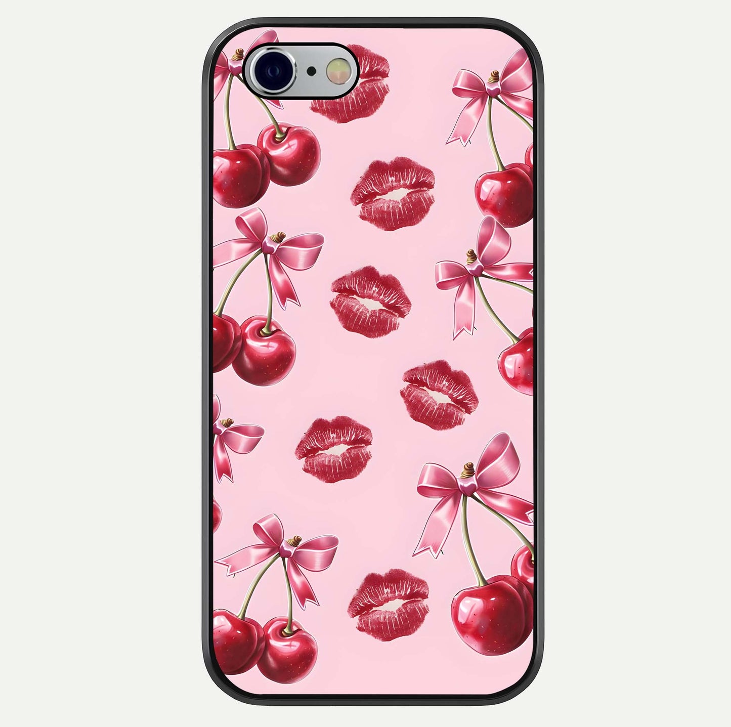 Cherry With Lips Glass Case For iPhone 16 Pro by Custom World