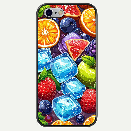 Colorful Fruits With Ice Glass Case For iPhone 16 Pro by Custom World