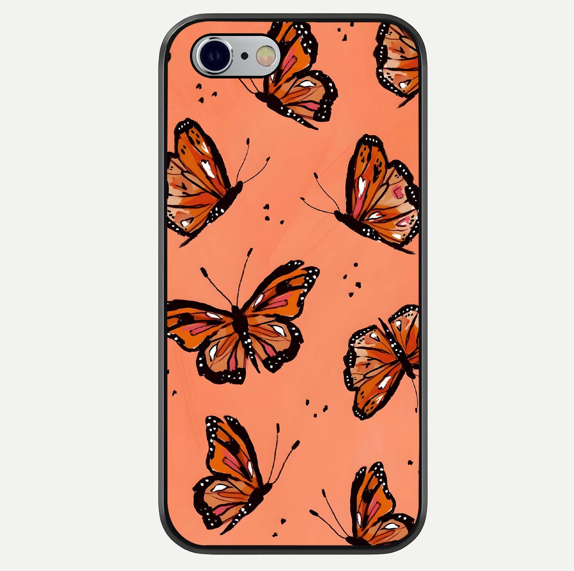 Coral Wing Butterfly Glass Case For iPhone 16 Pro by Custom World