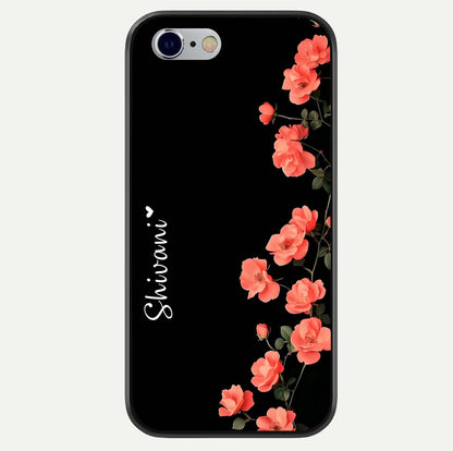 Crimson Bloom Grace Custom Name Glass Case For iPhone 16 Pro by Custom World
