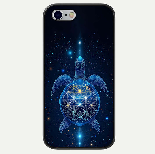 Crimson Blue Turtle Glass Case For iPhone 16 Pro by Custom World