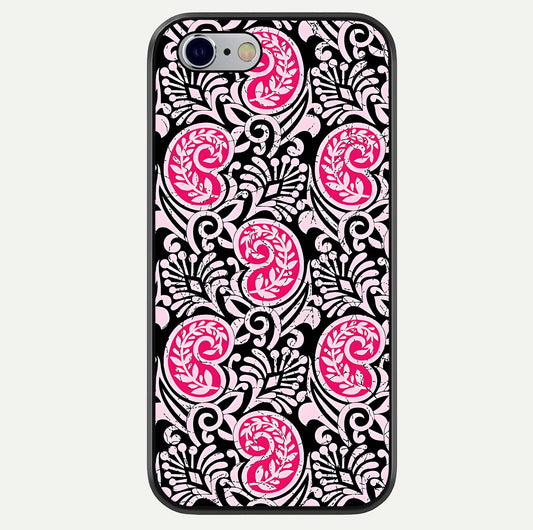 Crimson Paisley Charm Glass Case For iPhone 16 Pro by Custom World