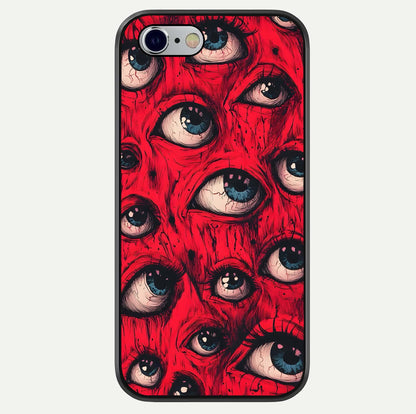 Crimson Watch Eyes Glass Case For iPhone 16 Pro by Custom World