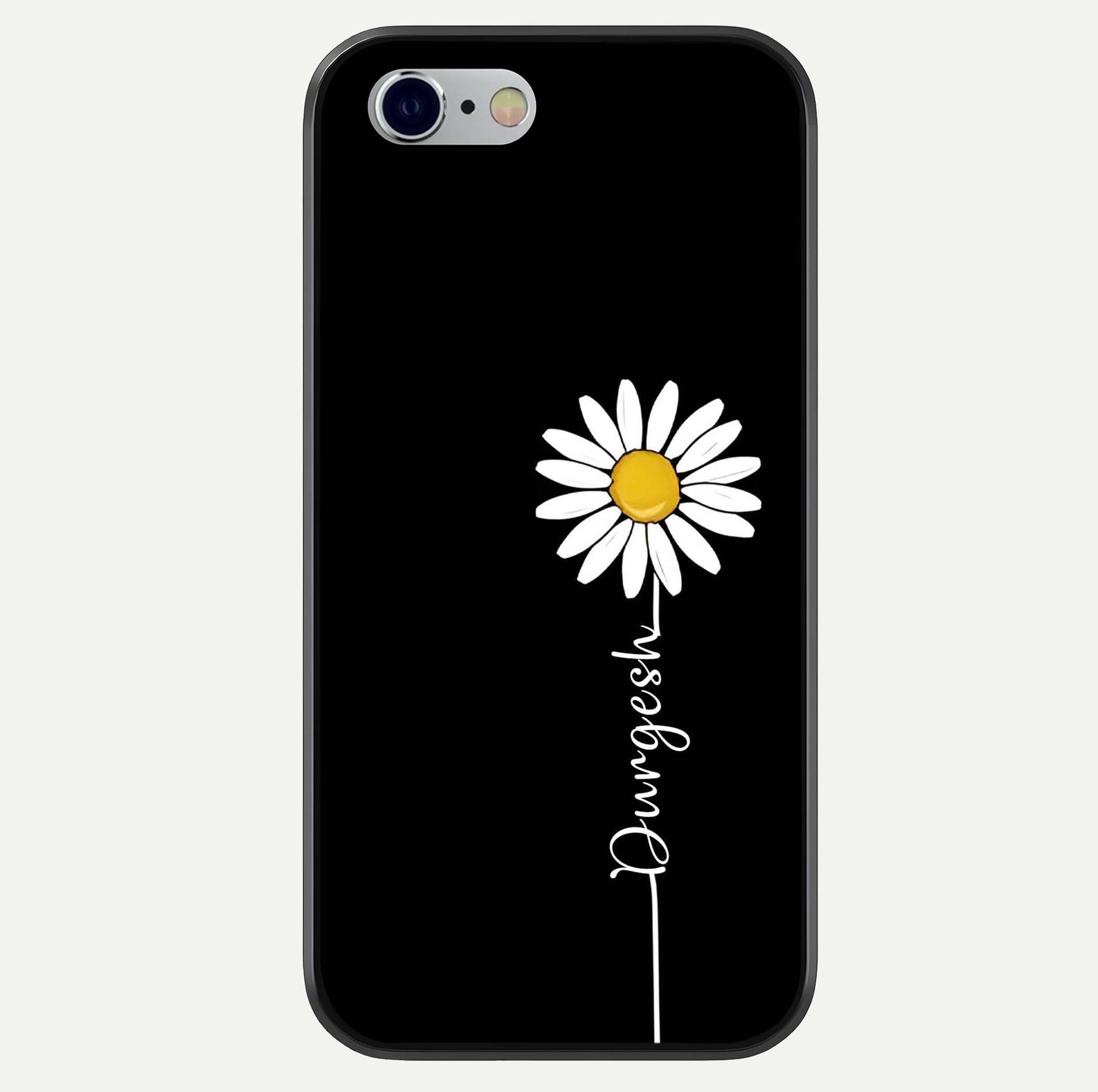 Custom Name White Flower Glass Case For iPhone 16 Pro by Custom World