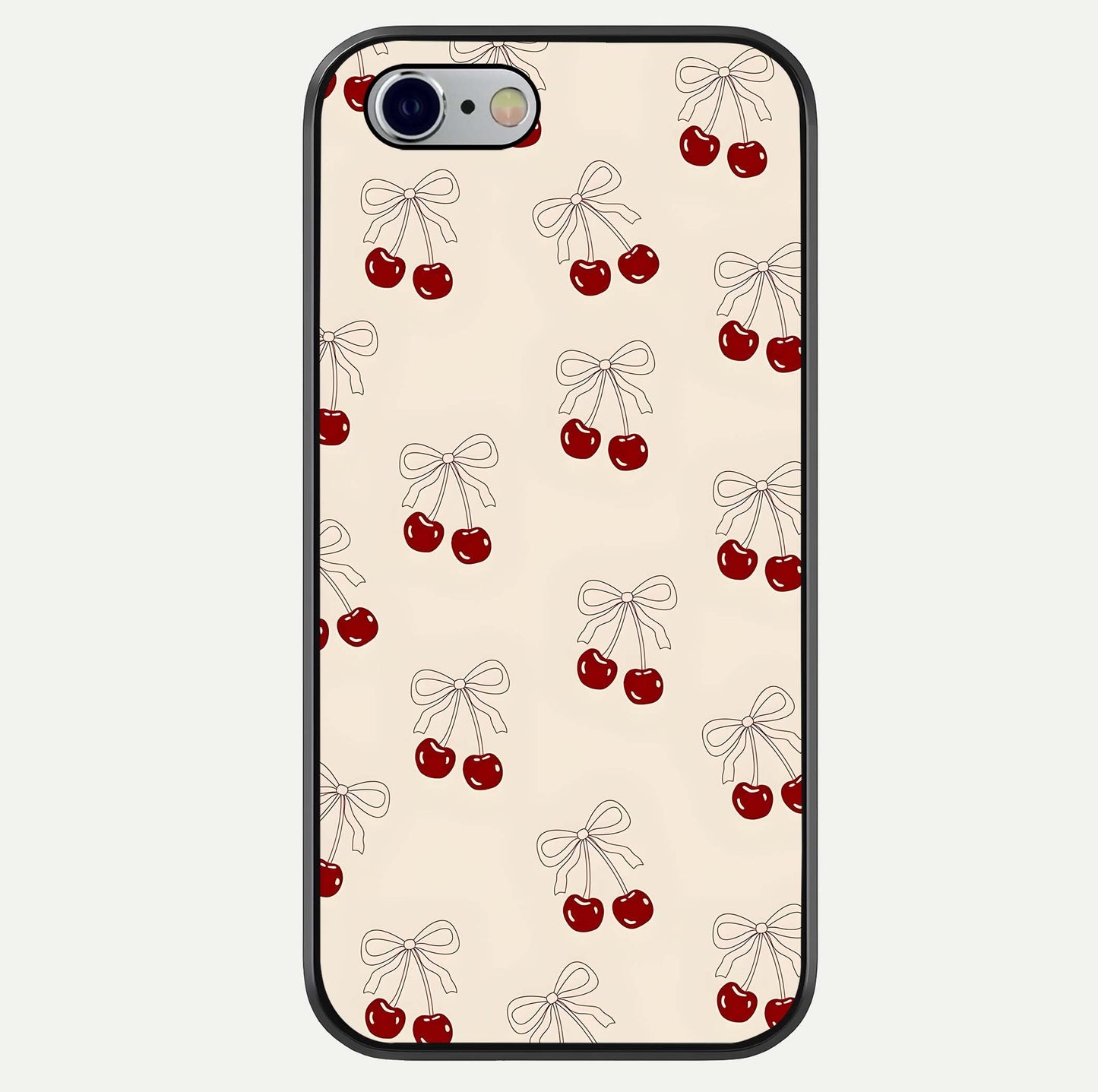 Cute Cherry Pattern Glass Case For iPhone 16 Pro by Custom World