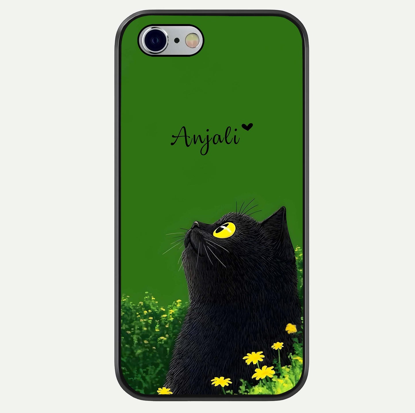 Emerald Cat Custom Name Glass Case For iPhone 16 Pro by Custom World