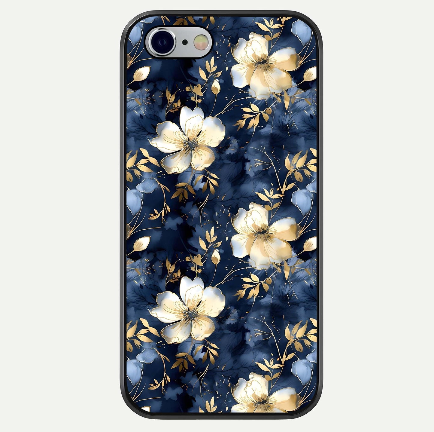 Golden Midnight Bloom Glass Case For iPhone 16 Pro by Custom World
