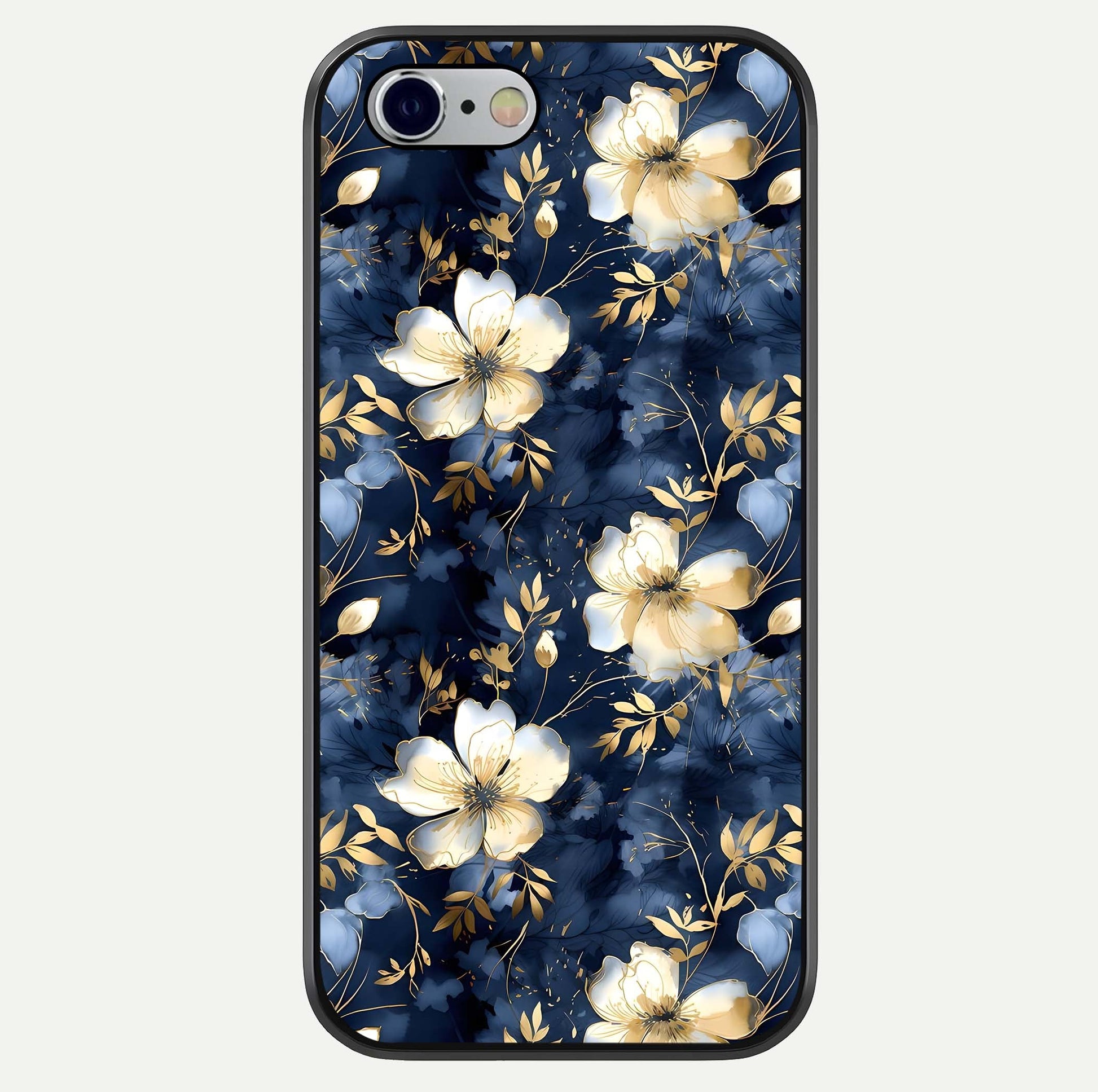 Golden Midnight Bloom Glass Case For iPhone 16 Pro by Custom World