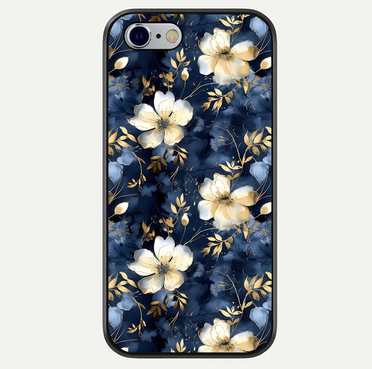 Golden Midnight Bloom Glass Case For iPhone 16 Pro by Custom World