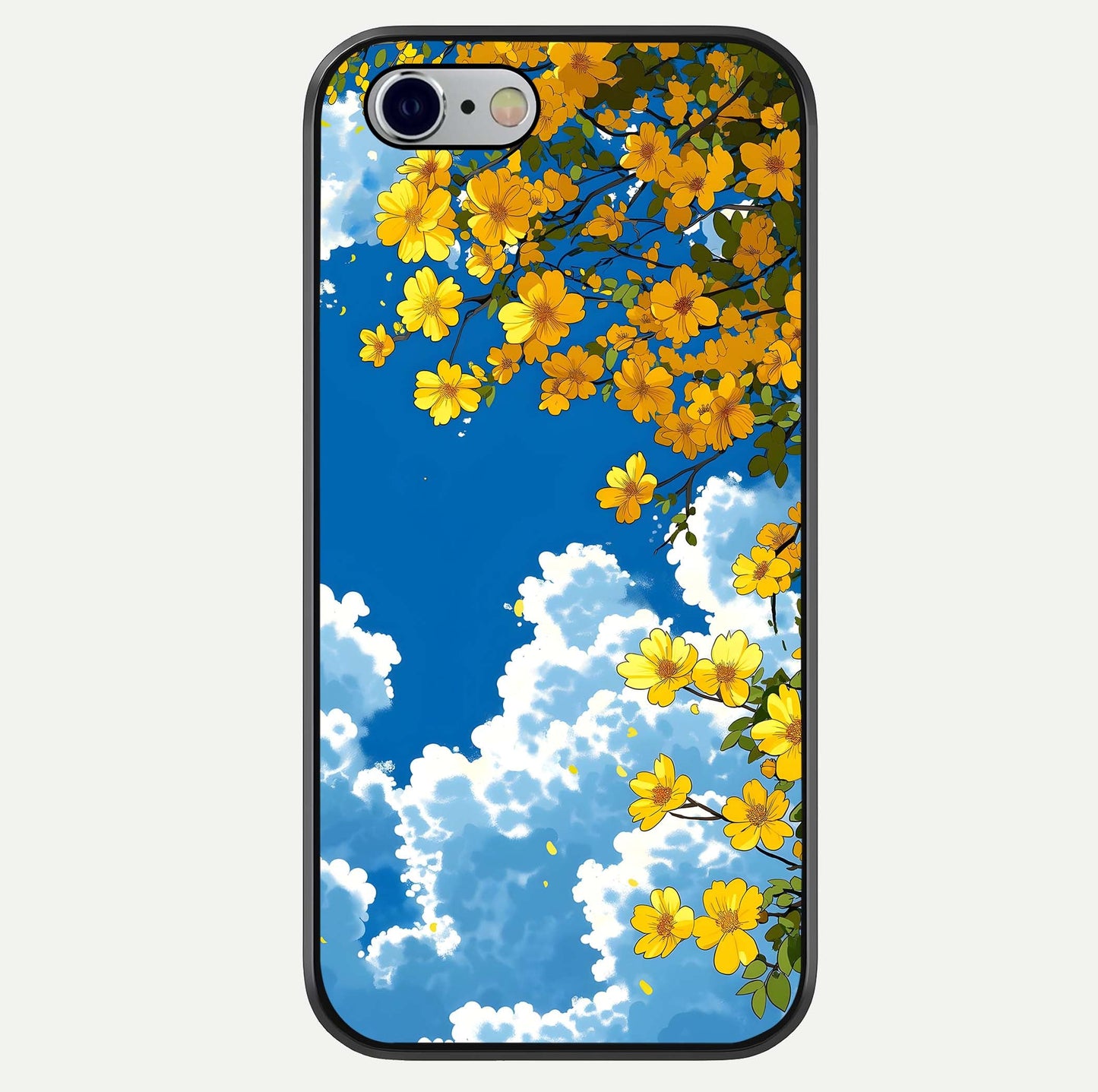 Golden Petal Sky Glass Case For iPhone 16 Pro by Custom World