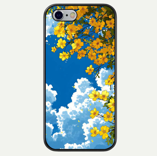Golden Petal Sky Glass Case For iPhone 16 Pro by Custom World