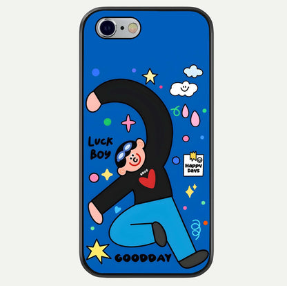 Happy Luck Vibe Glass Case For iPhone 16 Pro by Custom World