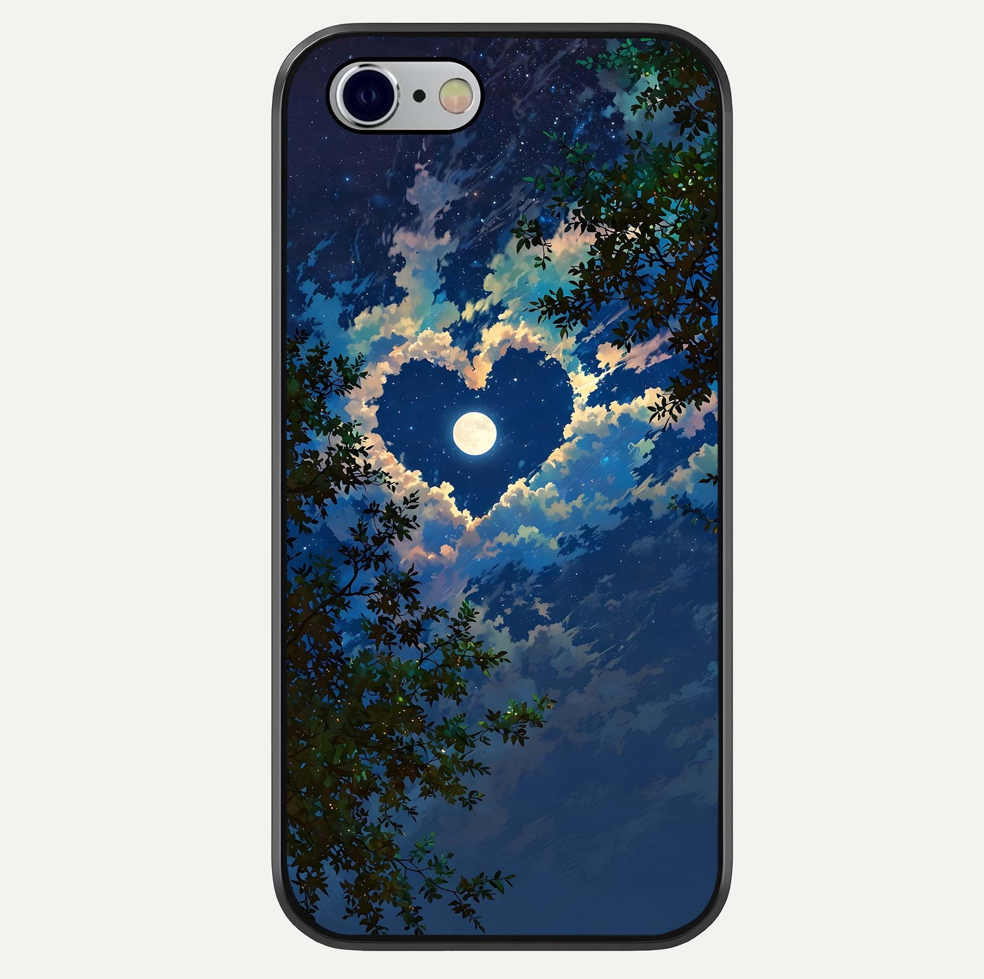 Heart With Moon Sky Glass Case For iPhone 16 Pro by Custom World