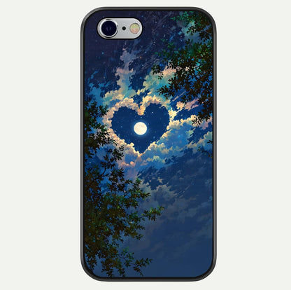 Heart With Moon Sky Glass Case For iPhone 16 Pro by Custom World
