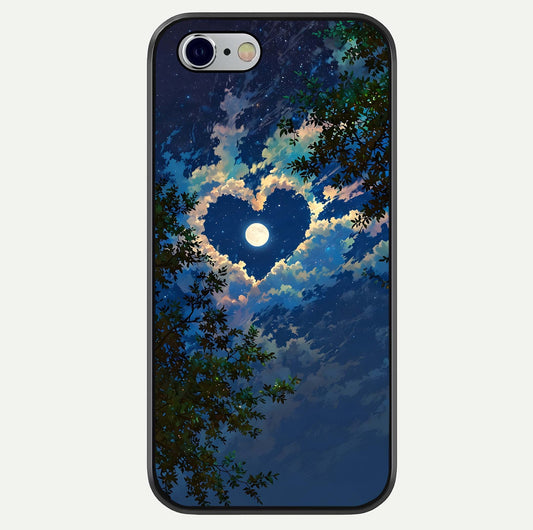 Heart With Moon Sky Glass Case For iPhone 16 Pro by Custom World