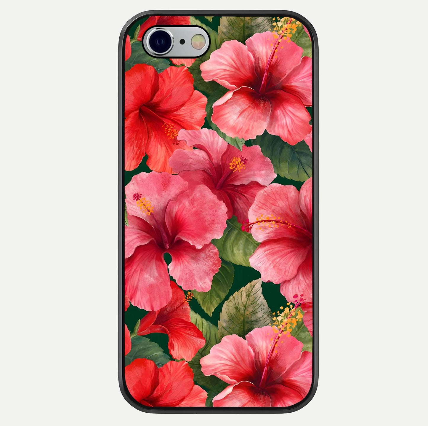 Hibiscus Pattern Glass Case For iPhone 16 Pro by Custom World
