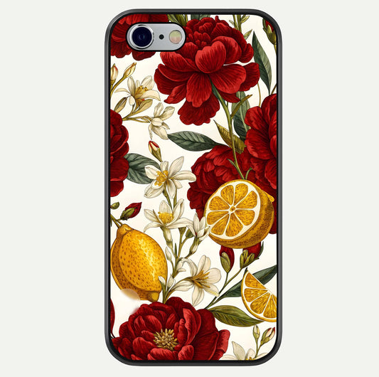 Lemon Rose Charm Glass Case For iPhone 16 Pro by Custom World