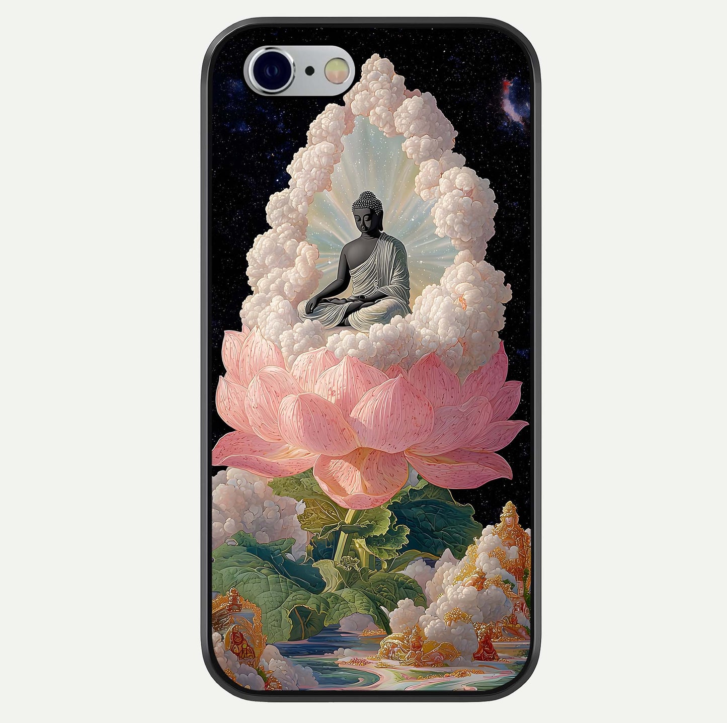 Lotus Divine Peace Glass Case For iPhone 16 Pro by Custom World
