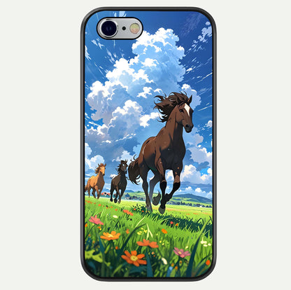 Majestic Horses Galloping Glass Case For iPhone 16 Pro by Custom World