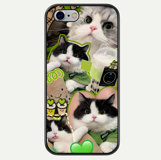 Matcha Cats Mood Glass Case For iPhone 16 Pro by Custom World