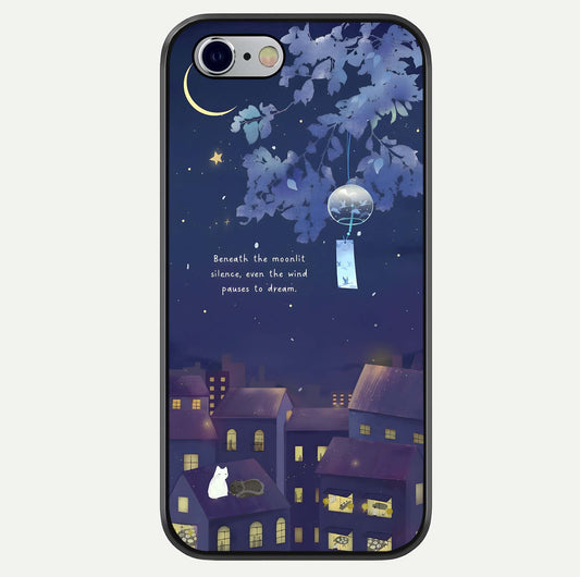 Moonlit Cat Silence Glass Case For iPhone 16 Pro by Custom World