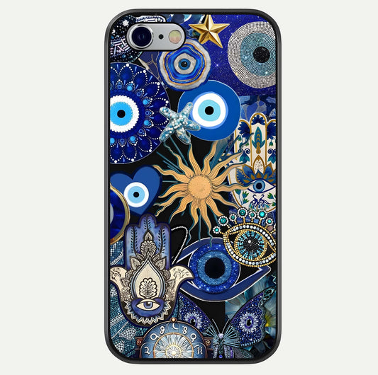 Mystic Blue Evil Eye Glass Case For iPhone 16 Pro by Custom World