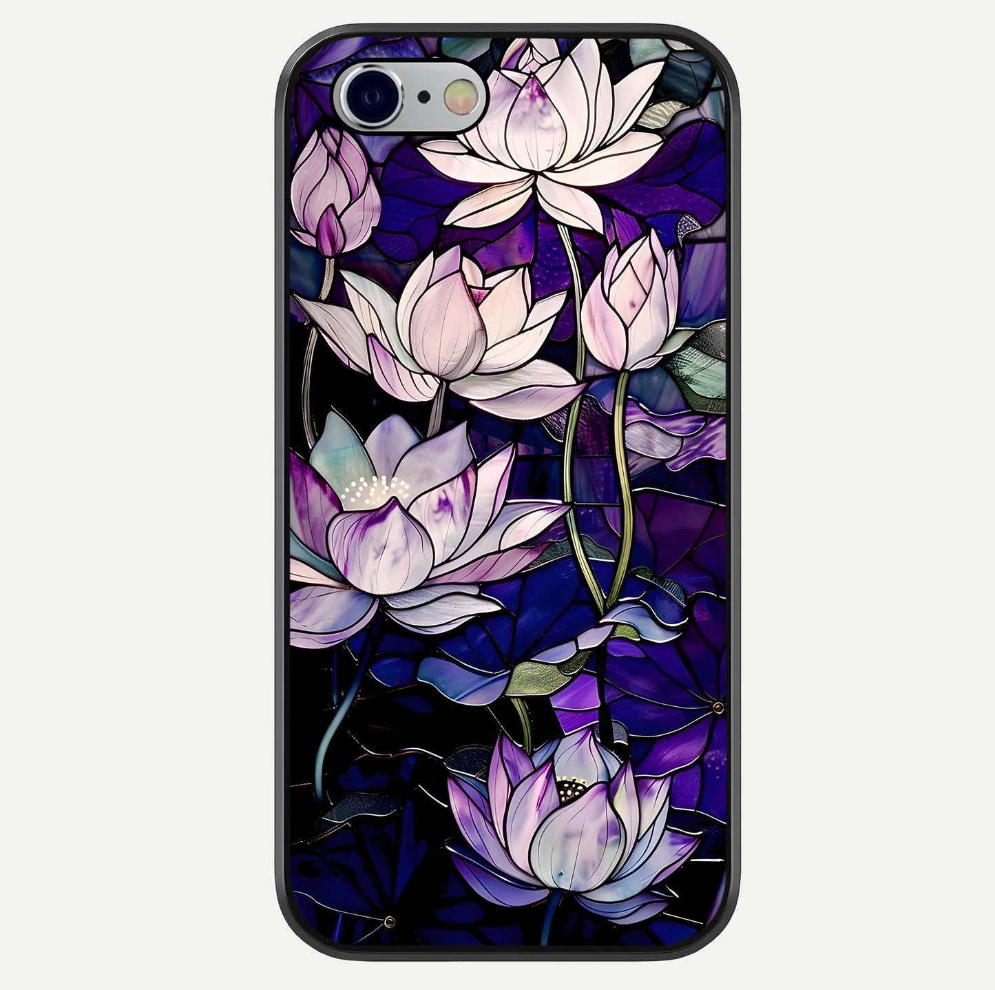 Purple Lotus Pattern Glass Case For iPhone 16 Pro by Custom World
