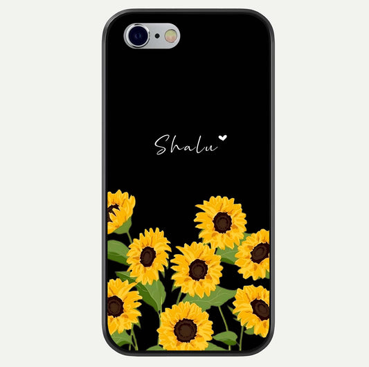 Sunflower Chic Mood Custom Name Glass Case For iPhone 16 Pro by Custom World
