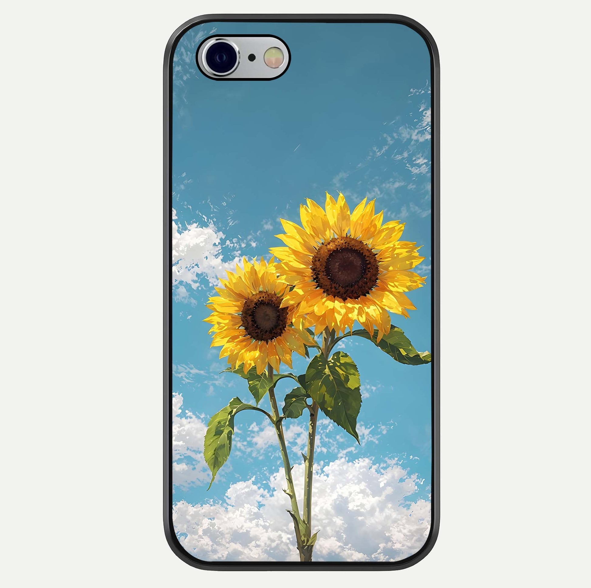 Sunflower Sky Bloom Glass Case For iPhone 16 Pro by Custom World