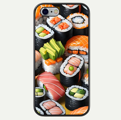 Sushi Food Pattern Glass Case For iPhone 16 Pro by Custom World