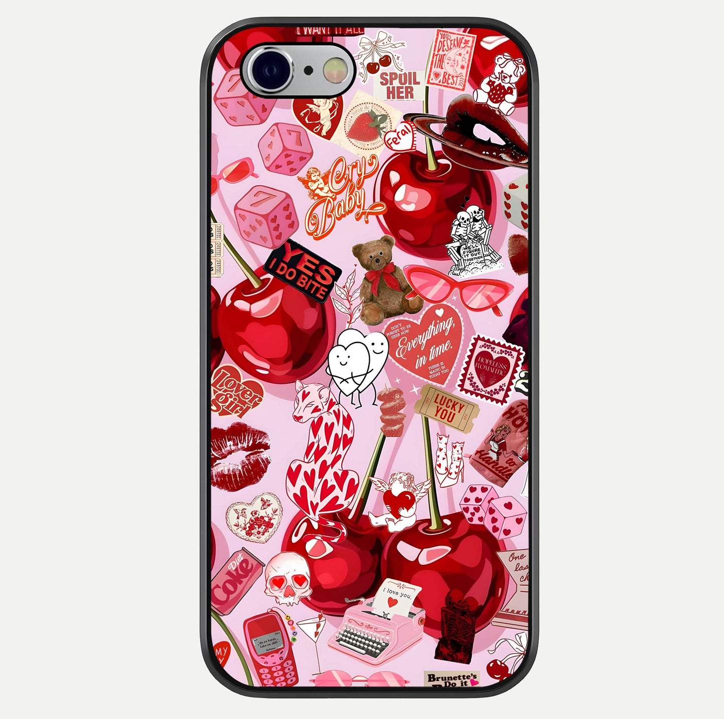 Sweet Cherry Chaos Glass Case For iPhone 16 Pro by Custom World