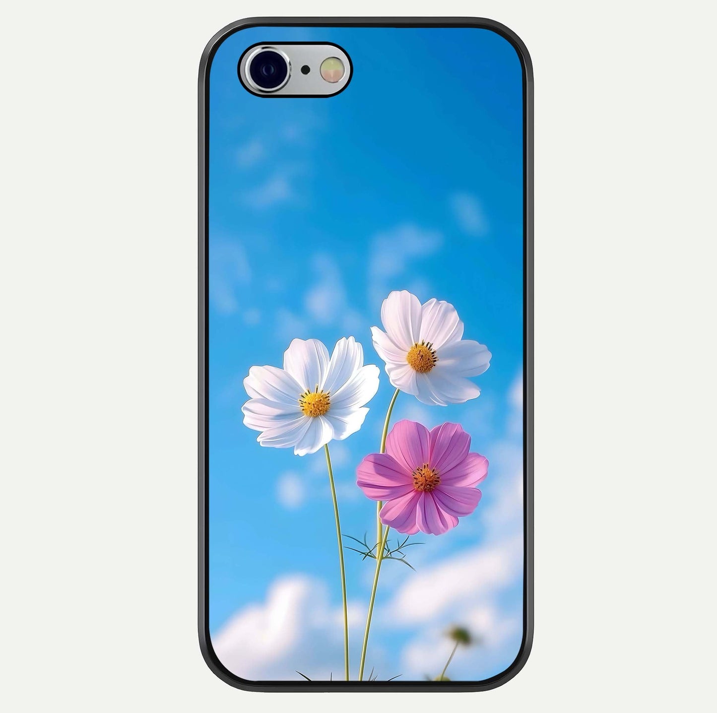 Triple Flowers With Sky Glass Case For iPhone 16 Pro by Custom World