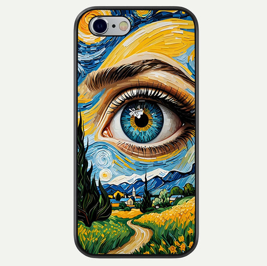Van Gogh Eye Glass Case For iPhone 16 Pro by Custom World