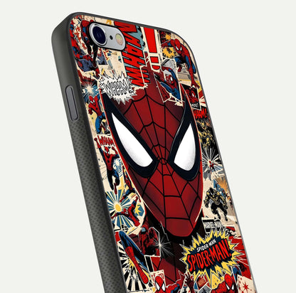 Aesthetic Wonder Spider Glass Case for iPhone 16 Pro angled close-up highlighting spider web detail and vibrant color gloss