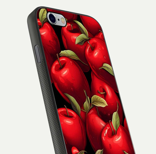 Apple Pattern Glass Case for iPhone 16 Pro close-up angle showing pattern texture and shine reflection