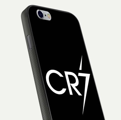 CR7 Elite Strike Glass Case for iPhone 16 Pro close-up highlighting CR7 artwork and shine reflection