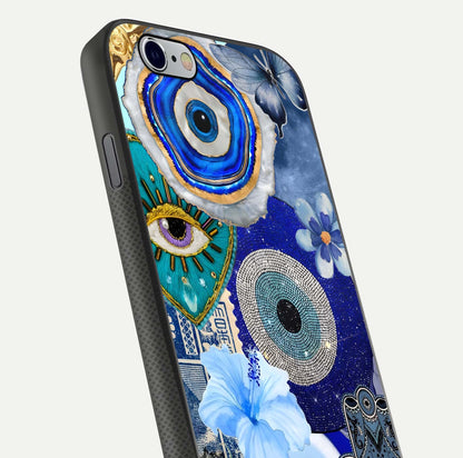 Celestial Blue Vision Glass Case for iPhone 16 Pro close-up shot highlighting reflection details and smooth edge polish
