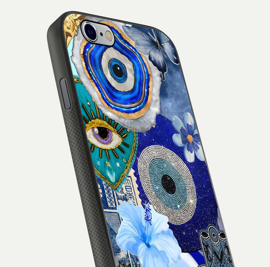 Celestial Blue Vision Glass Case for iPhone 16 Pro close-up shot highlighting reflection details and smooth edge polish