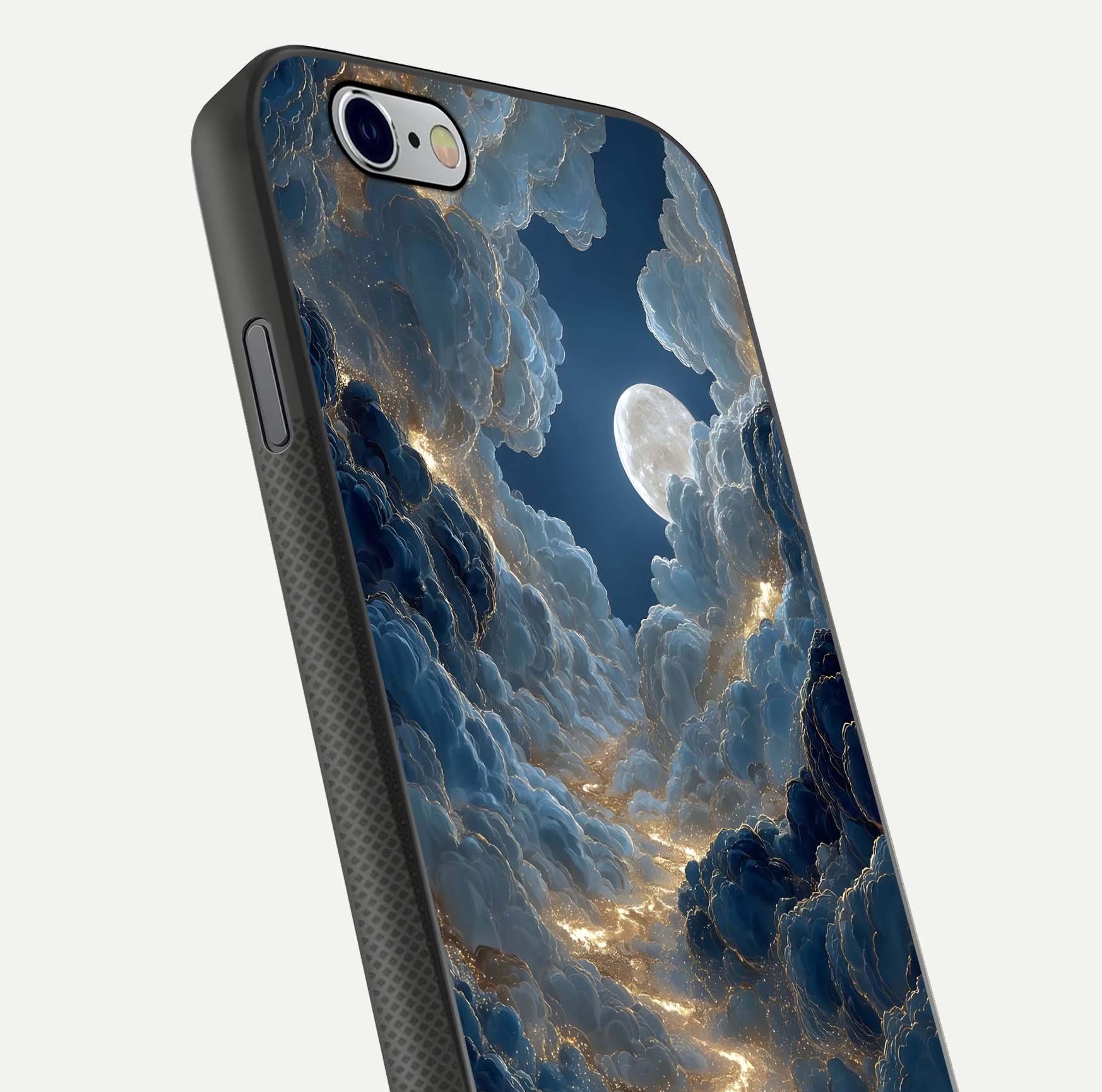 Celestial Cloud Road Glass Case for iPhone 16 Pro close-up view showing road gradient and cloud reflection shine