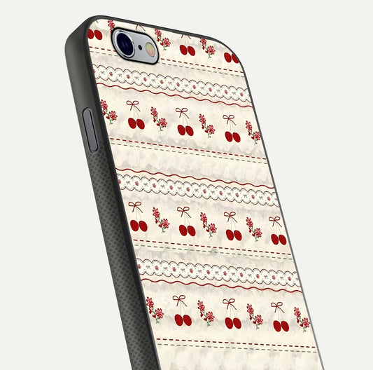 Cherry Bloom Charm Glass Case for iPhone 16 Pro close-up showing pink petals and reflection detail